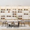Luxury handbag store interior design with custom display cabinets