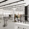modern fast fashion store interior design，fashion boutique metal display fixtures