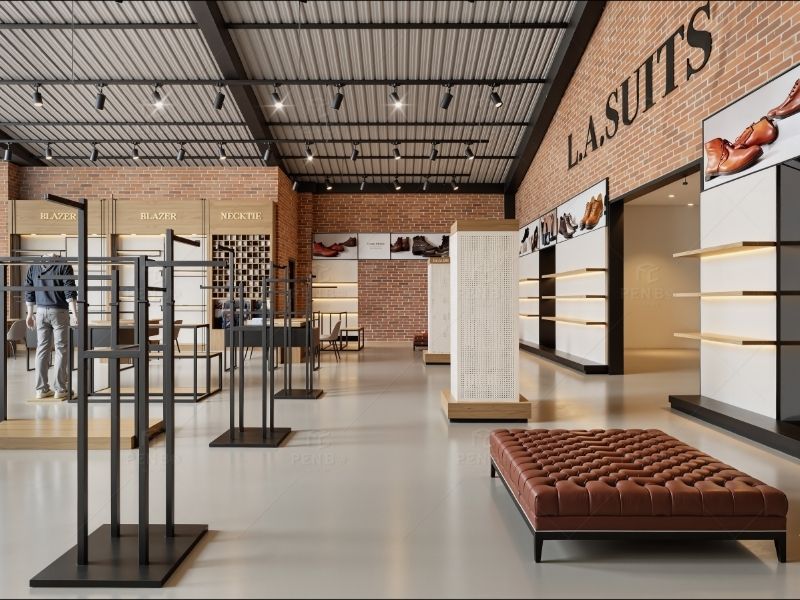 men’s tailoring store interior design Los Angeles