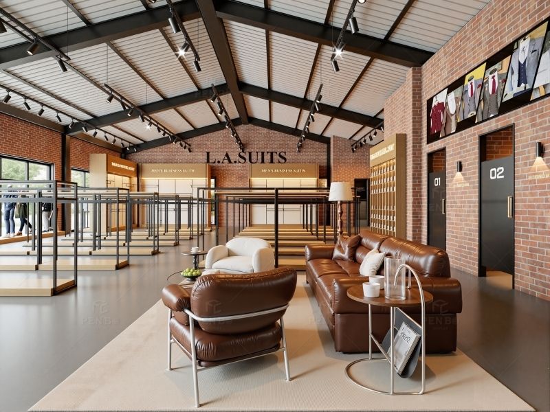 luxury menswear boutique layout design