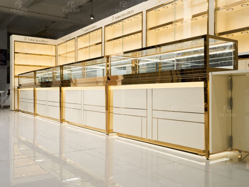 Small Jewelry Store Design with Custom Display Cabinets
