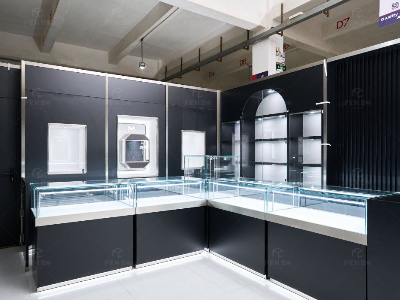 modern jewelry store showroom display cabinets