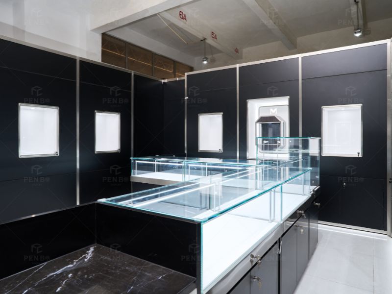 modern jewelry store showroom display cabinets