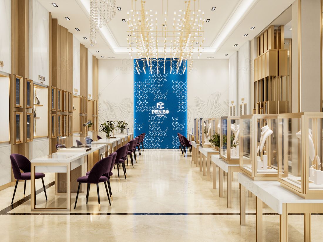 custom luxury jewelry store interior