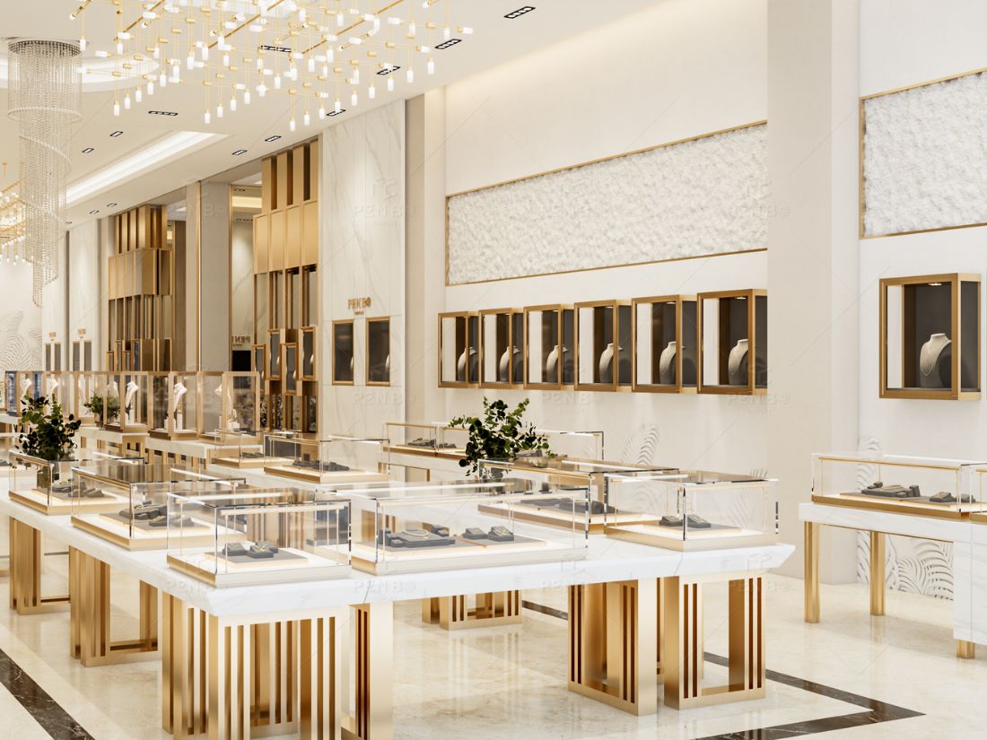 custom luxury jewelry store interior
