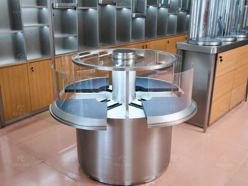 round jewlery display cabinets