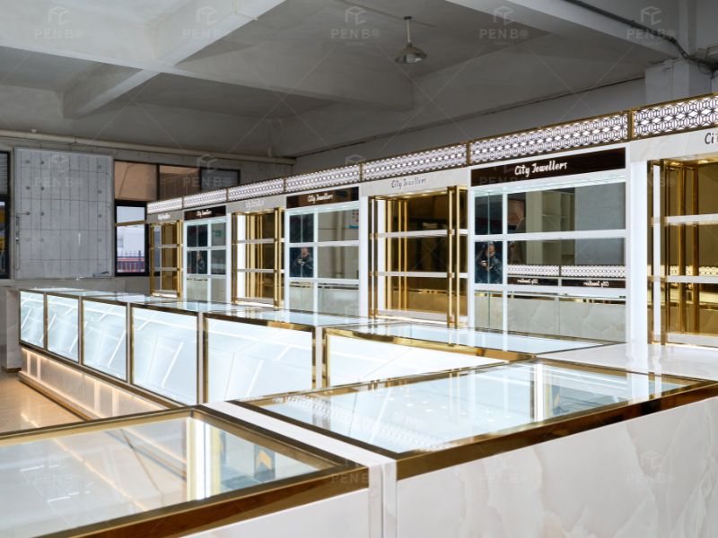 gold jewelry display cabinets showcases