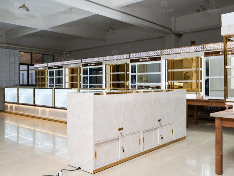 gold jewelry display cabinets showcases