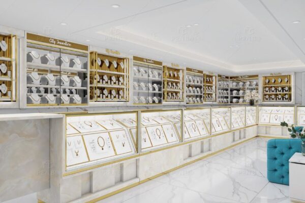 Gold Jewelry Display Cabinets & Showcases | Custom Luxury Store Fixtures