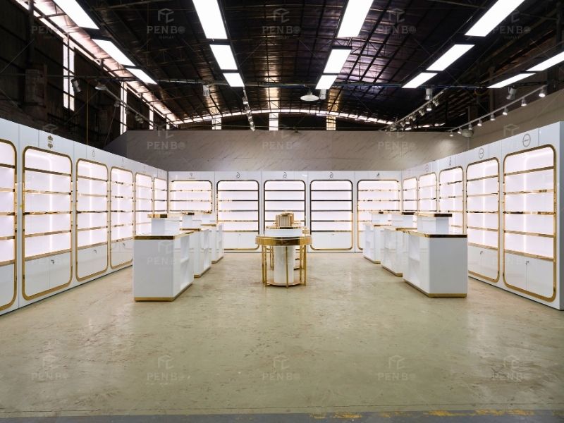 custom perfume display cabinets for fragrance boutique