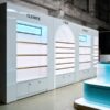 custom skincare display cabinets for beauty retail store