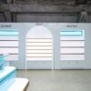 custom skincare display cabinets for beauty retail store