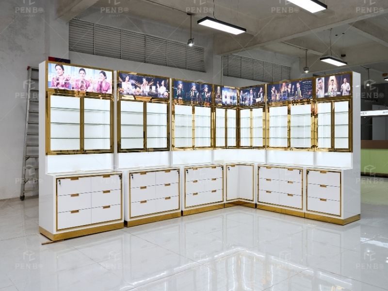 luxury fragrance store fixtures with perfume display cabinets