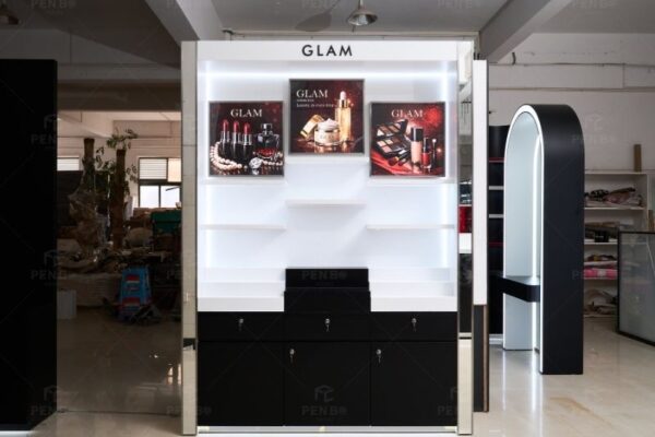 Makeup Wall Display | Custom Cosmetic Display Cabinets