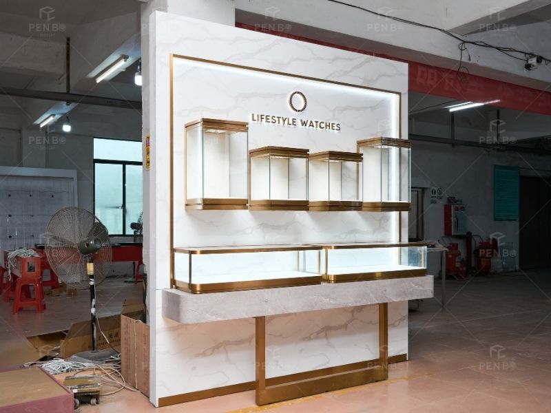 custom luxury watch display cabinets for retail watch store