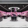 Custom beauty store interior design and cosmetic display fixtures