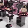 Luxury cosmetic store fixtures with custom makeup display cabinets