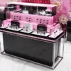 Luxury cosmetic store fixtures with custom makeup display cabinets