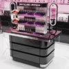 Luxury cosmetic store fixtures with custom makeup display cabinets