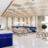 Premium coffee shop interior design with custom café fixtures
