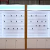LED mobile phone accessories display cabinets with adjustable slatwall hooks