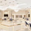 Luxury jewelry store interior design with custom display cases