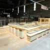 Custom glass jewelry showcases assembled in PENBO factor