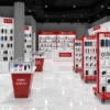 Complete mobile phone shop interior design and retail fixture layout