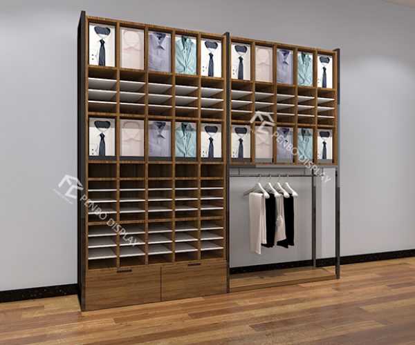 Modern walk-in closet system organizer for store